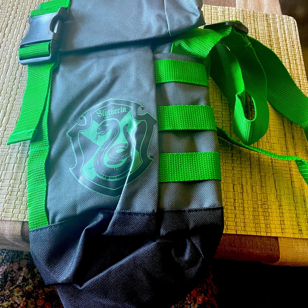 Green and black Slytherin back pack Harry Potter